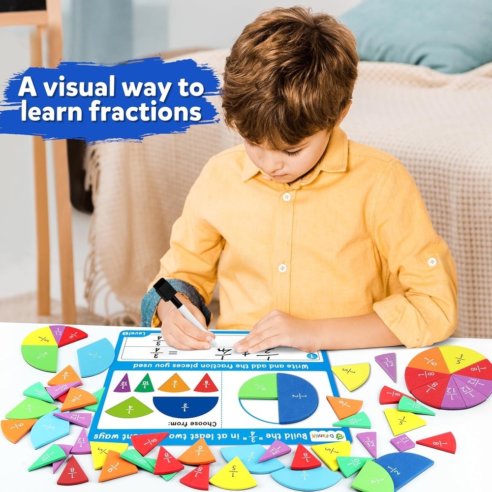 Magnetic Fraction Tiles & Circles Activity Set for Engaging Math Learning