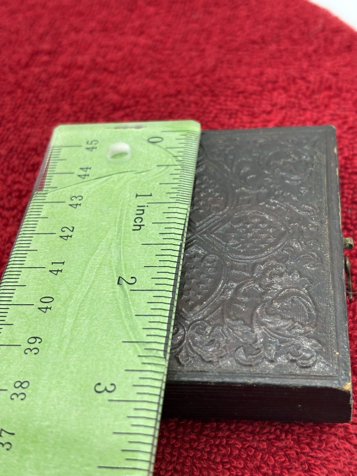 Antique Civil War Ambrotype Soldier “ The Union Now And Forever” Gold Frame Case