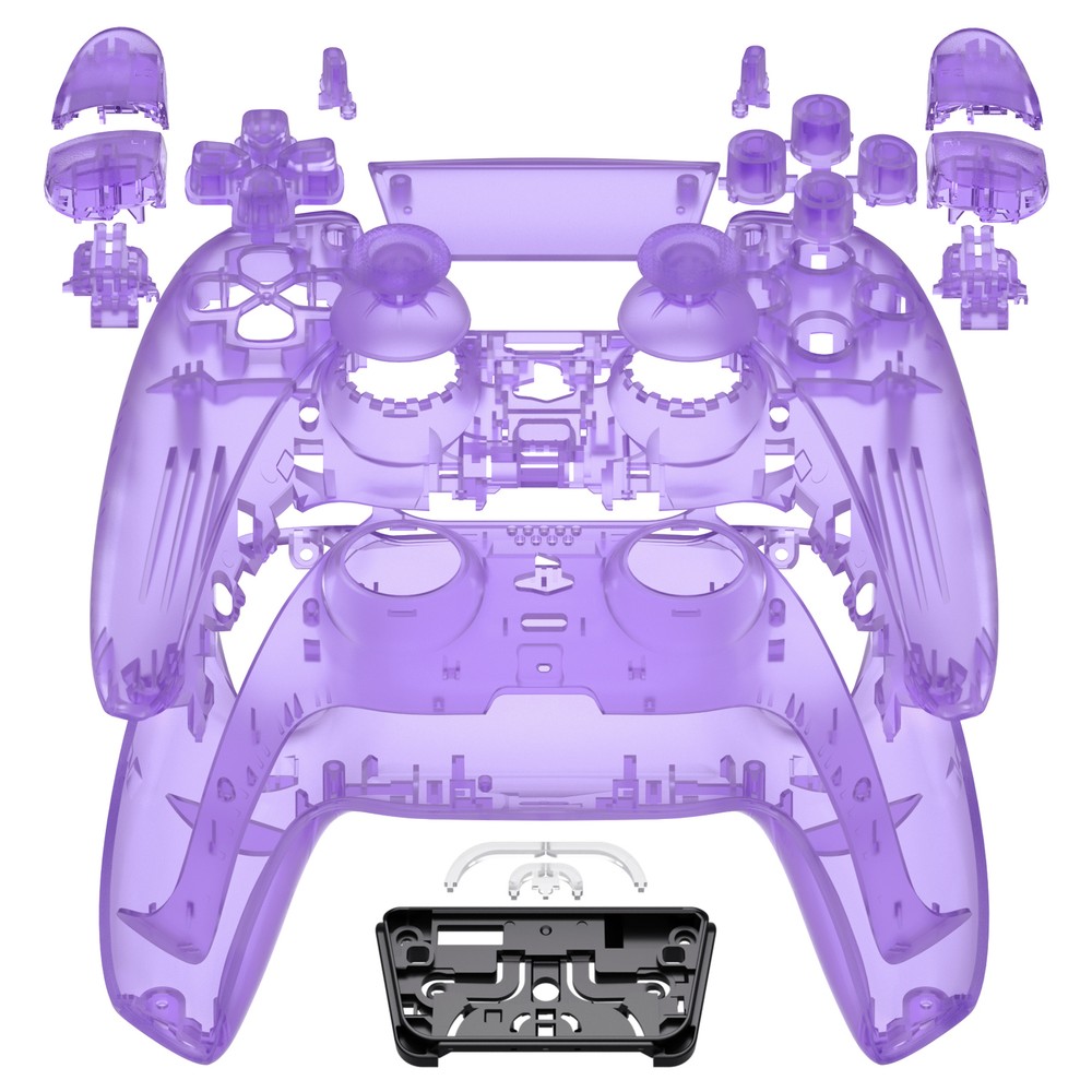 Clear Full Housing Shell Cover & Buttons Kit Replacement For Sony PS5 Controller