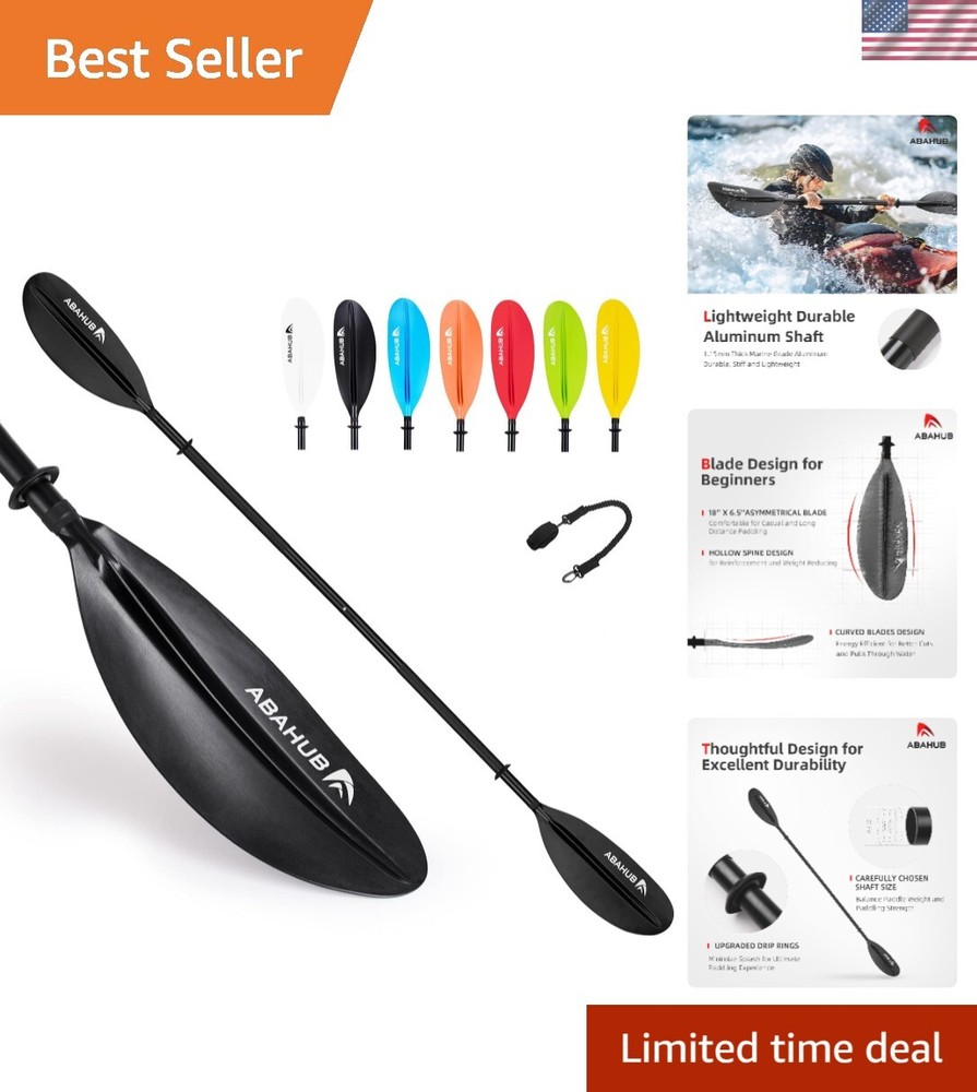 Detachable 2-Section Kayak Oar with Adjustable Blades - Energy-Efficient Design