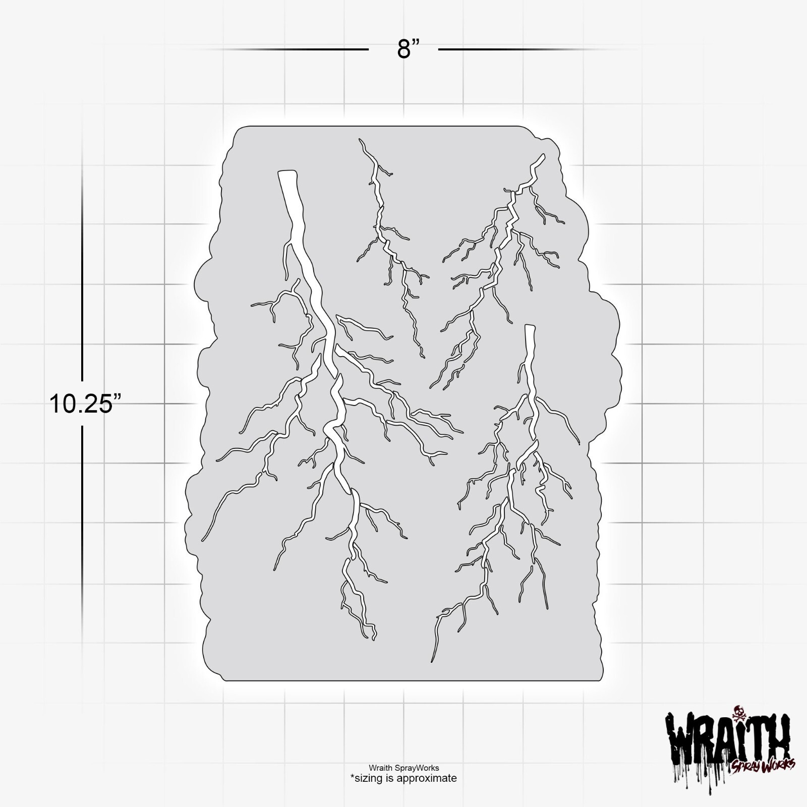 Lightning Strike - Reusable Airbrush Stencil Template