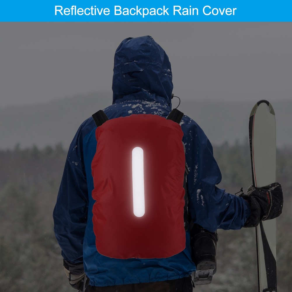 40-50L Waterproof Backpack Rain Cover with Vertical Strap M Red