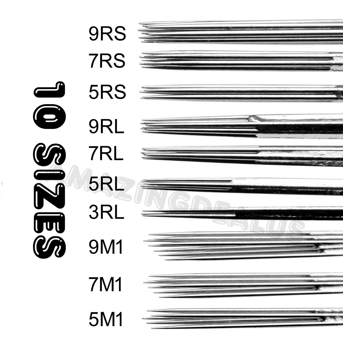 100 pcs Sterile Tattoo Needle with Tube 3/4" Grip and Tip Combo - RL,RS,M1