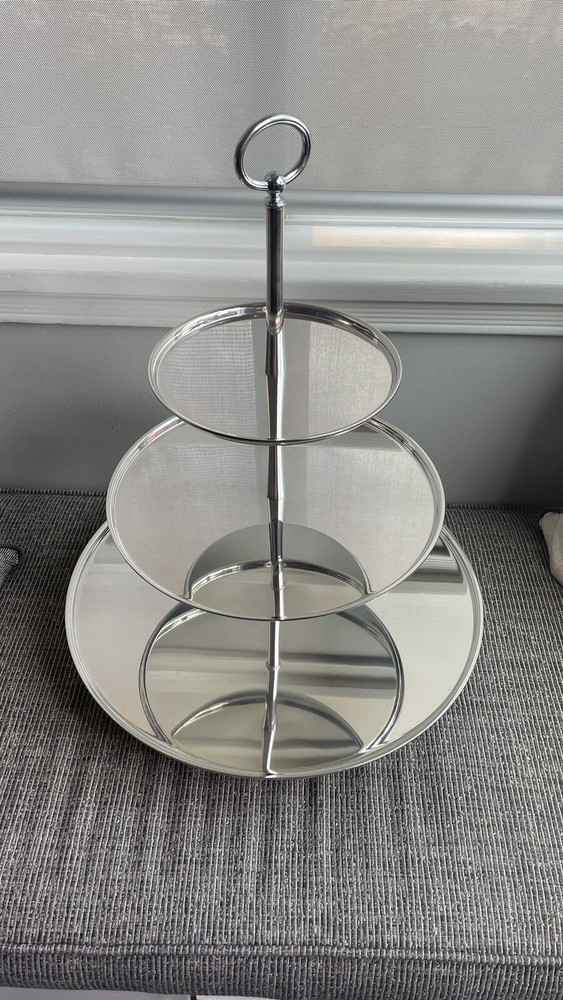 3 Tier Silver Plated Pastry Stand Made In Italy