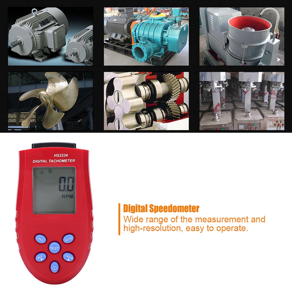 HS2234 Tachometer Non-Contact Digital Display Speedometer Digital Tachometers