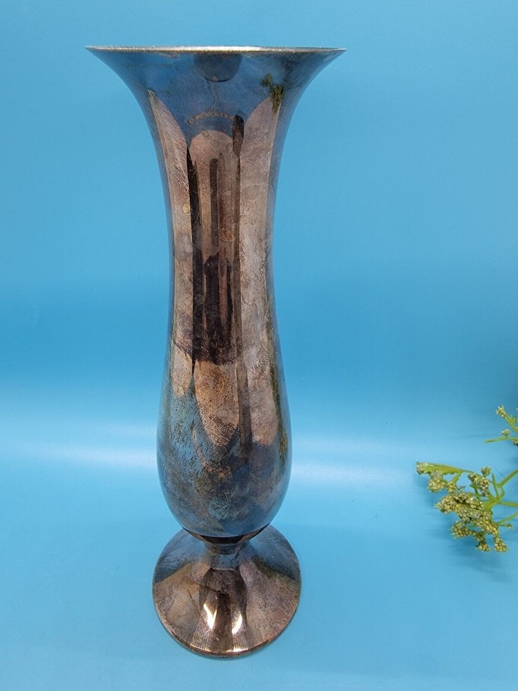 Towle Silverplated 8" Bud Vase EP Germany Tarnished
