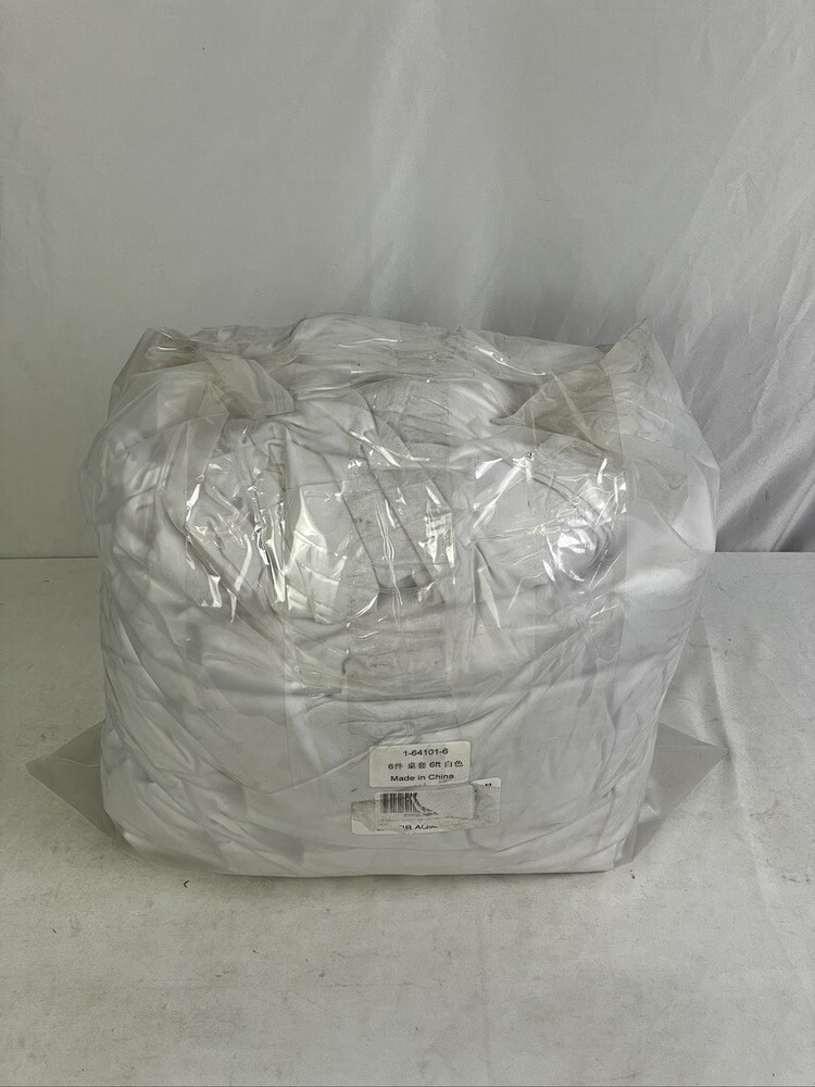 HAORUI Stretch Table Clothes 6 PC 6 FT White