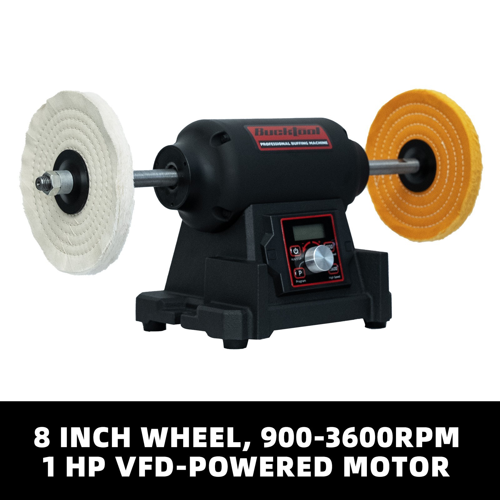 BUCKTOOL 1HP VFD Motor 8-Inch Variable Speed Bench Buffer Polisher ,TDS-I200VBG