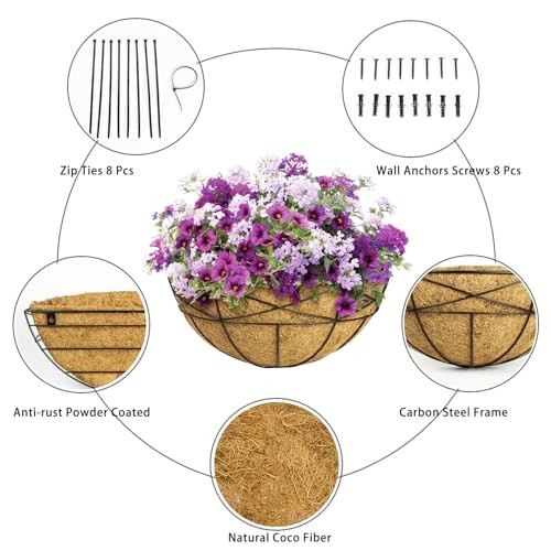 4 Pack Window Boxes Planters Railing Planter Box with Coco Liners Deck 14 Inch