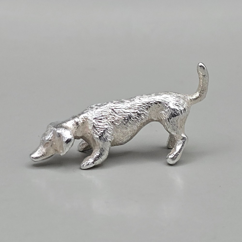 Collectible Solid Silver Dog Miniature Figurine