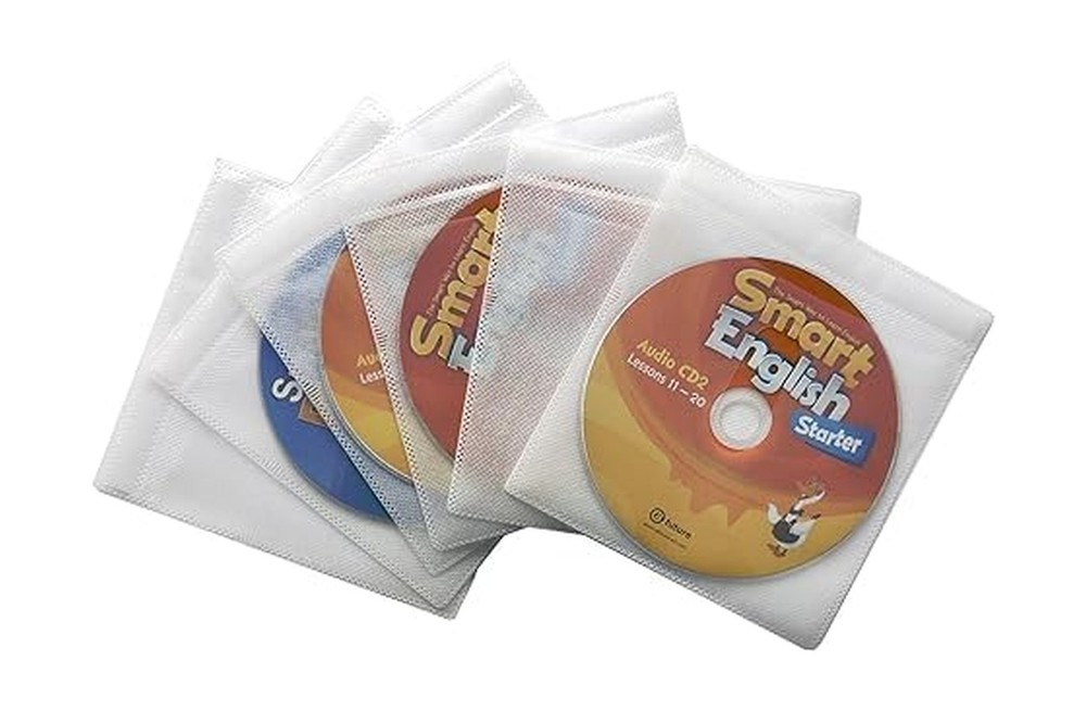 100PCS CD Storage Cases, Standard Two-Sided Clear CD Sleeve case with Drop-Pr...