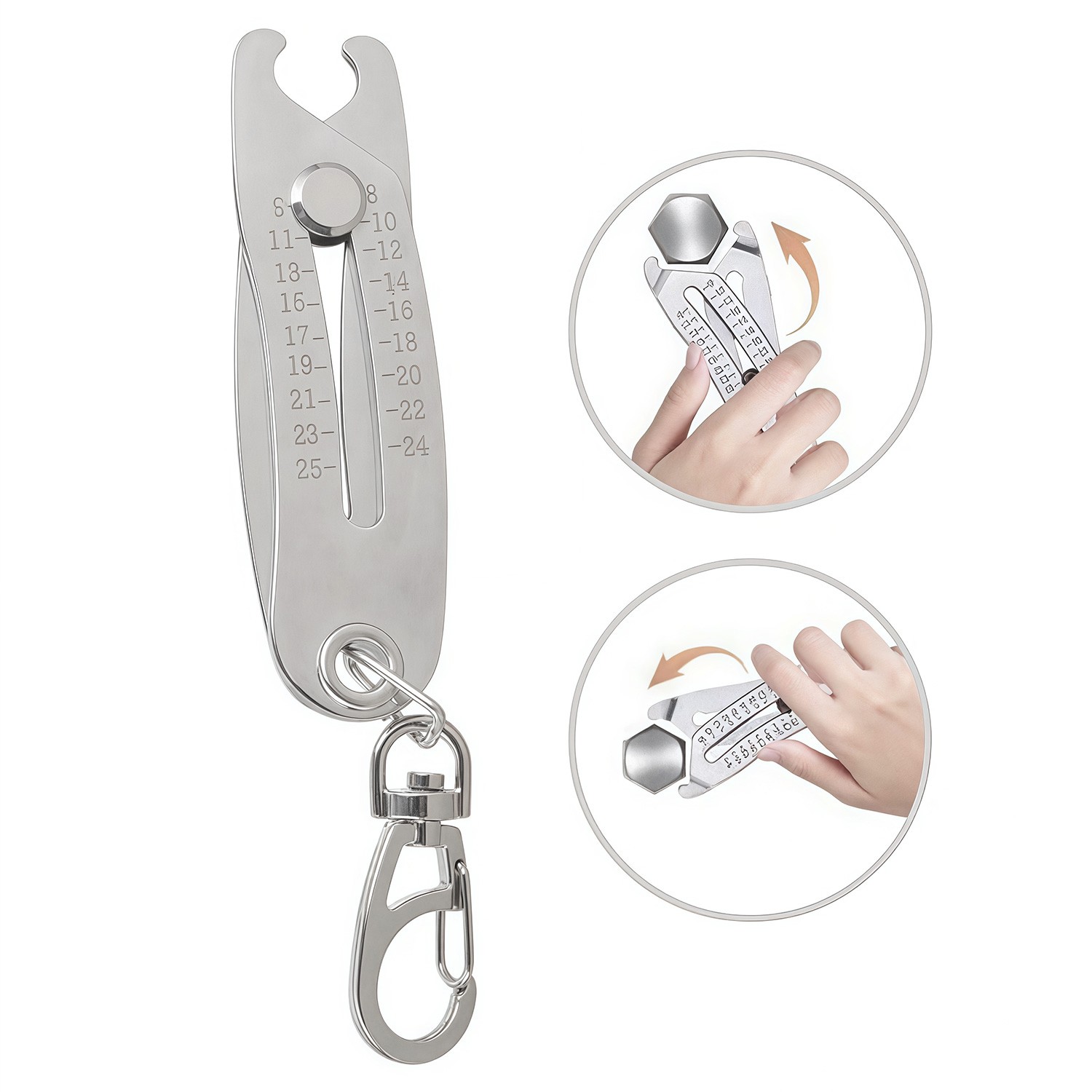 Bolt and Nut Identifier Gauge Size Gauge Precise Bolt Size Finder Keychain Tool