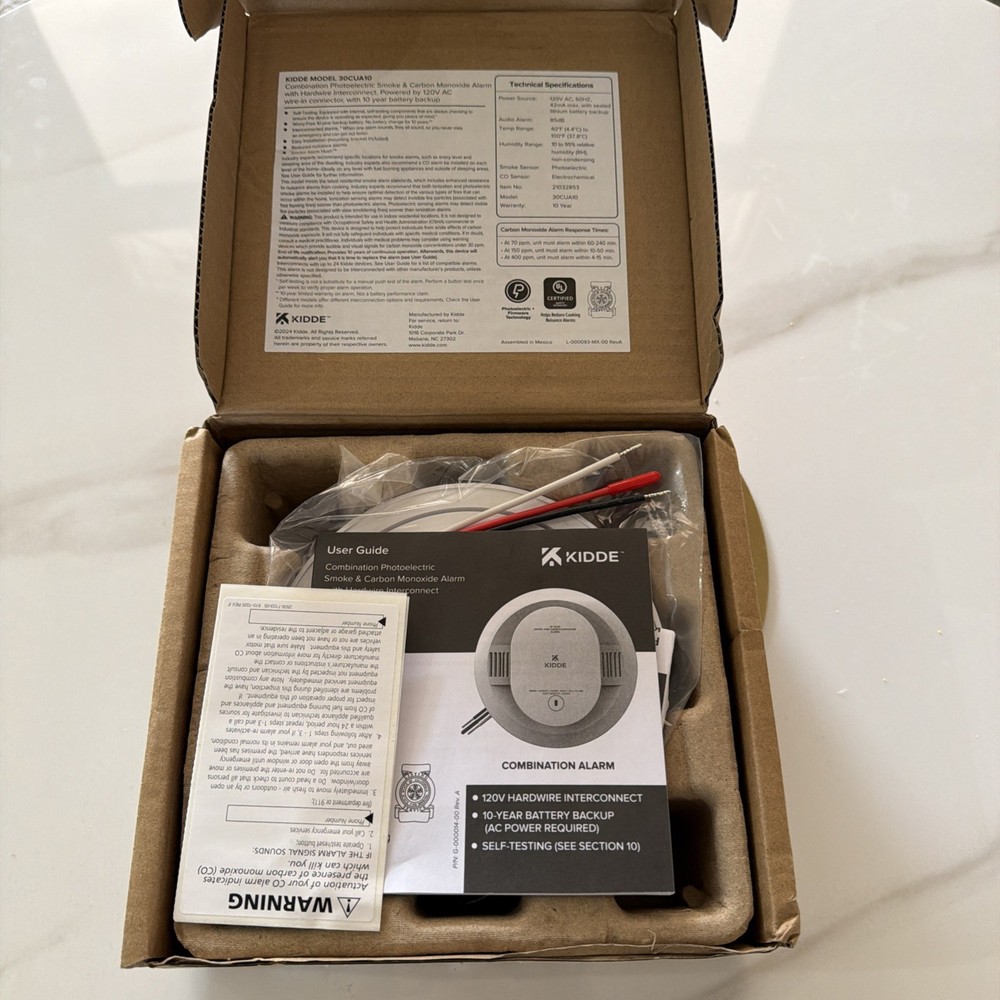 Kidde Hardwired Smoke & Carbon Monoxide Detector, 10-Year Battery Backup