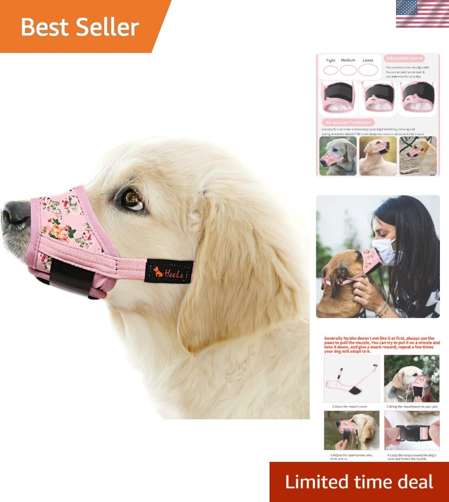 Dog Muzzle,Soft Nylon Muzzle Anti Biting Barking Chewing,Air Mesh Breathable ...