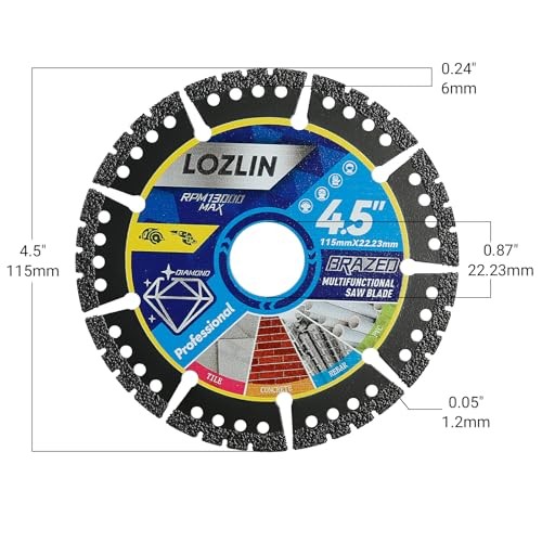 3-Pack 4.5' Diamond Saw Blades Angle Grinder Discs Multi-Purpose
