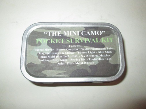 Mini Camo Pocket Survival Tin
