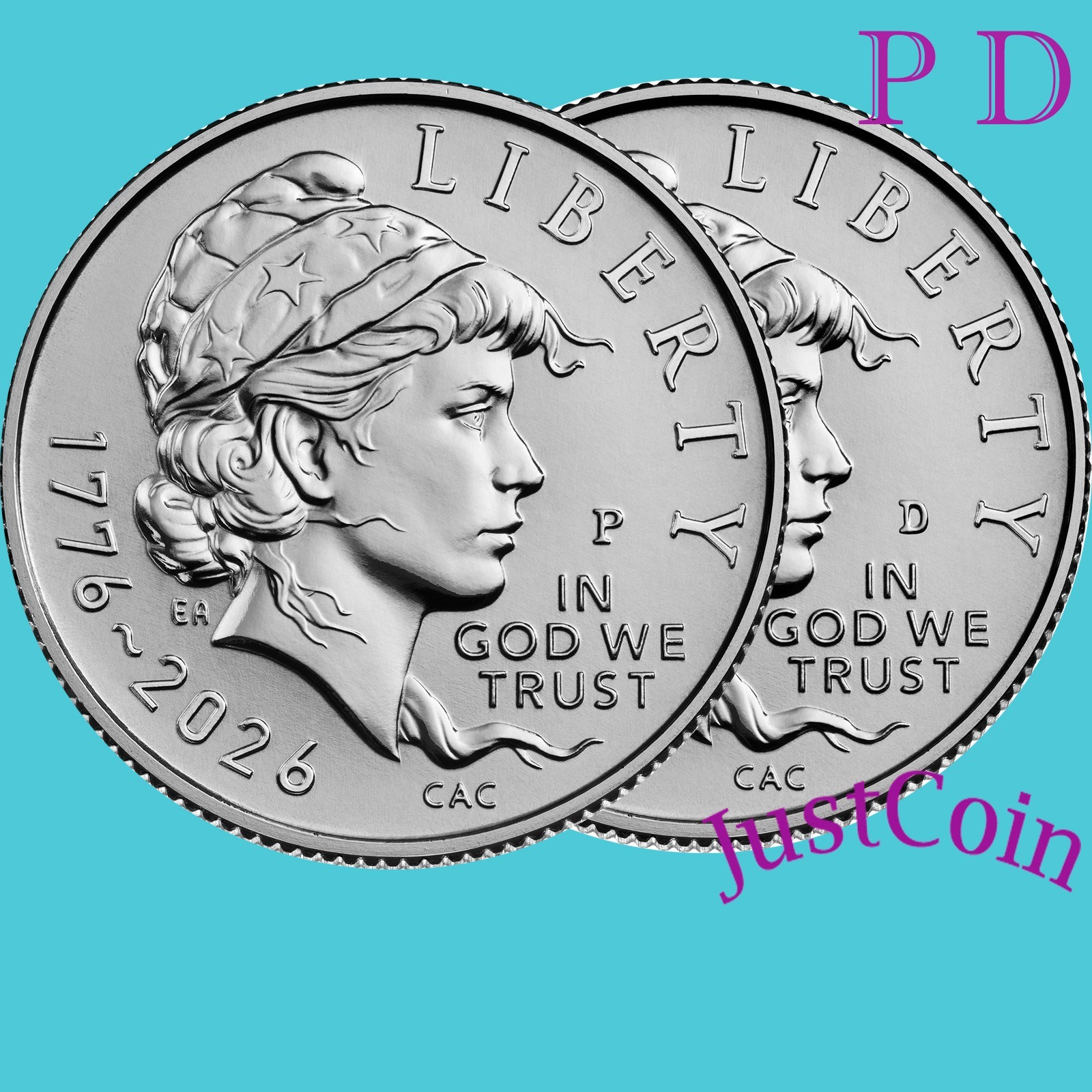 1776-2026 DIME SemiQ P&D TWO UNCIRCULATED COINS SET from ROLLS