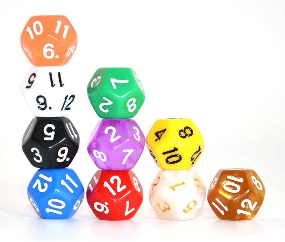 10-Pack D4 D6 D8 D10 D12 Multi Colored Polyhedral Dice for for Dungeons and Drag