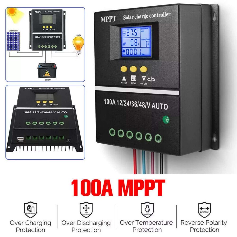 MPPT 100A 12V/24V/36V/48V Solar Charge Controller Auto Controller Battery Charge