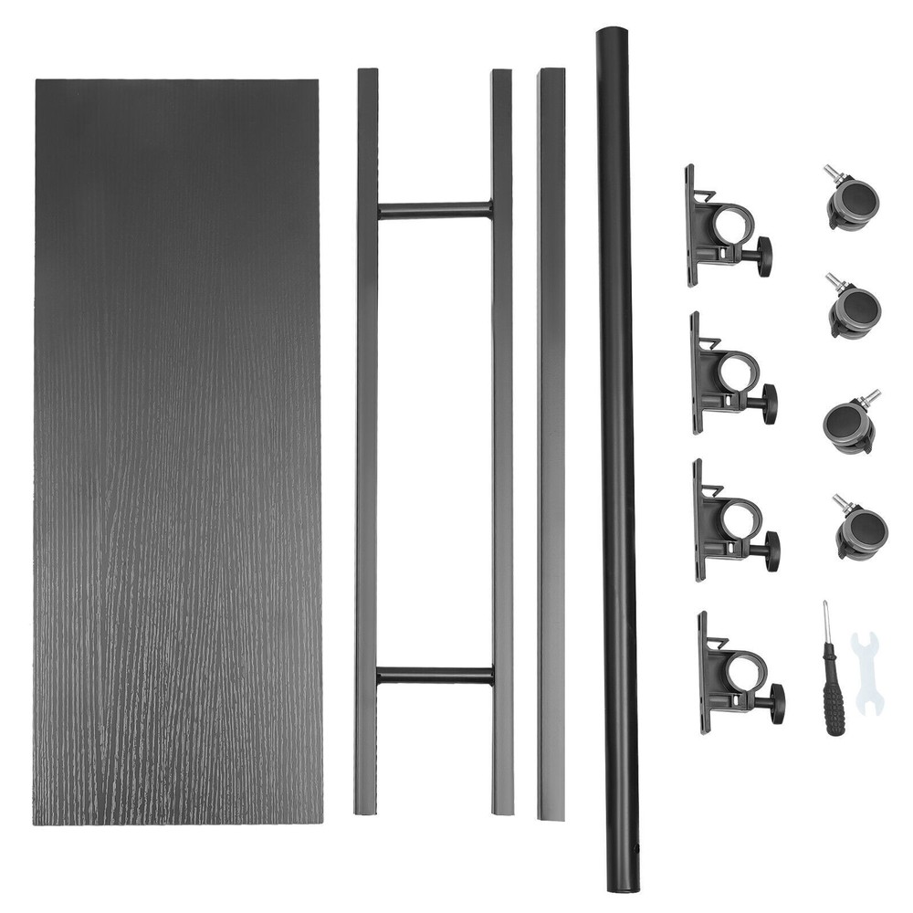 Rolling Laptop Desk Adjustable Height Office Computer Table Stand Up Workstation