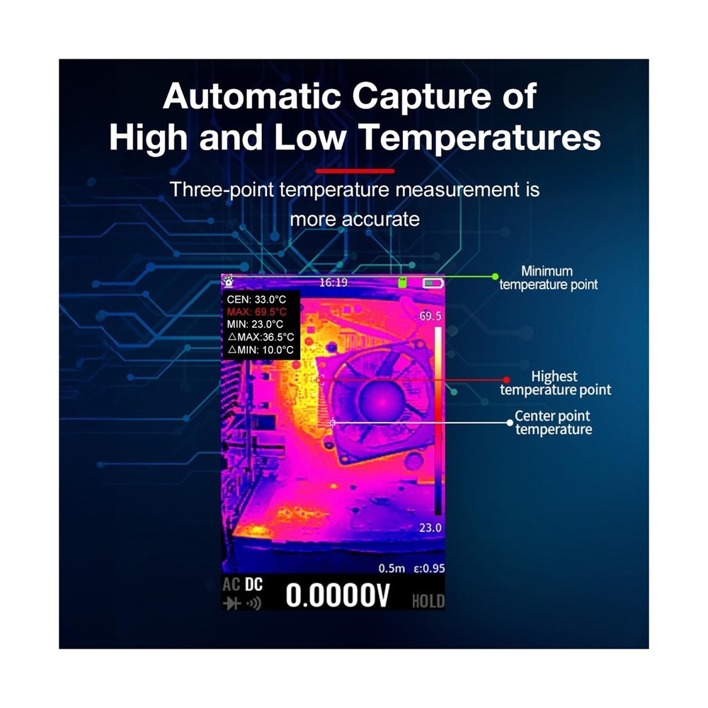 2 in 1 Thermal Imaging with 20000 Counts Multimeter Function Infrared Camera ...