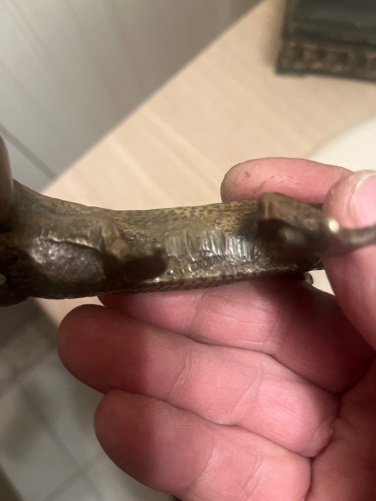 large bronze lizard england marked antique