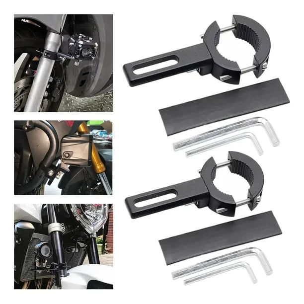 Motorcycle Base Mount Clamp Extension for Auxiliary Headlights 2pcs