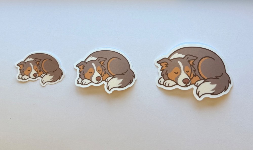 Border Collie (Lilac Tri) Sleeping Sticker