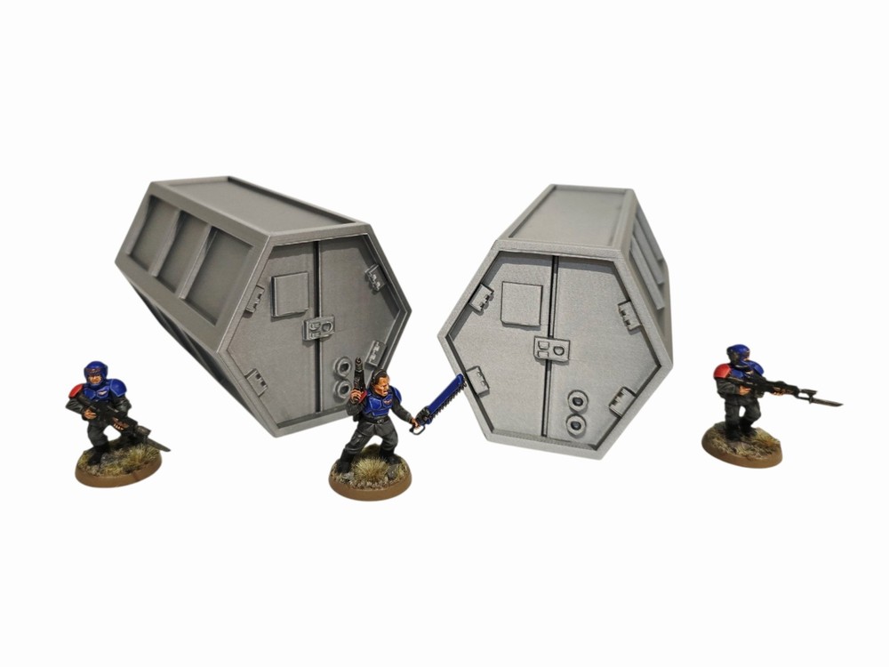3D Printed Terrain Sci-Fi Cargo Container Perfect For Warhammer 40K Or Kill Team