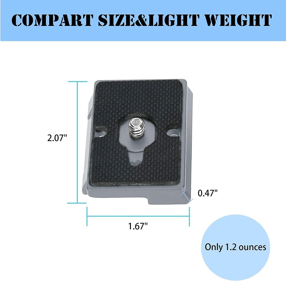 323 Quick Release Plate 1/4" Screw Tripod Camera Compatible for Grey