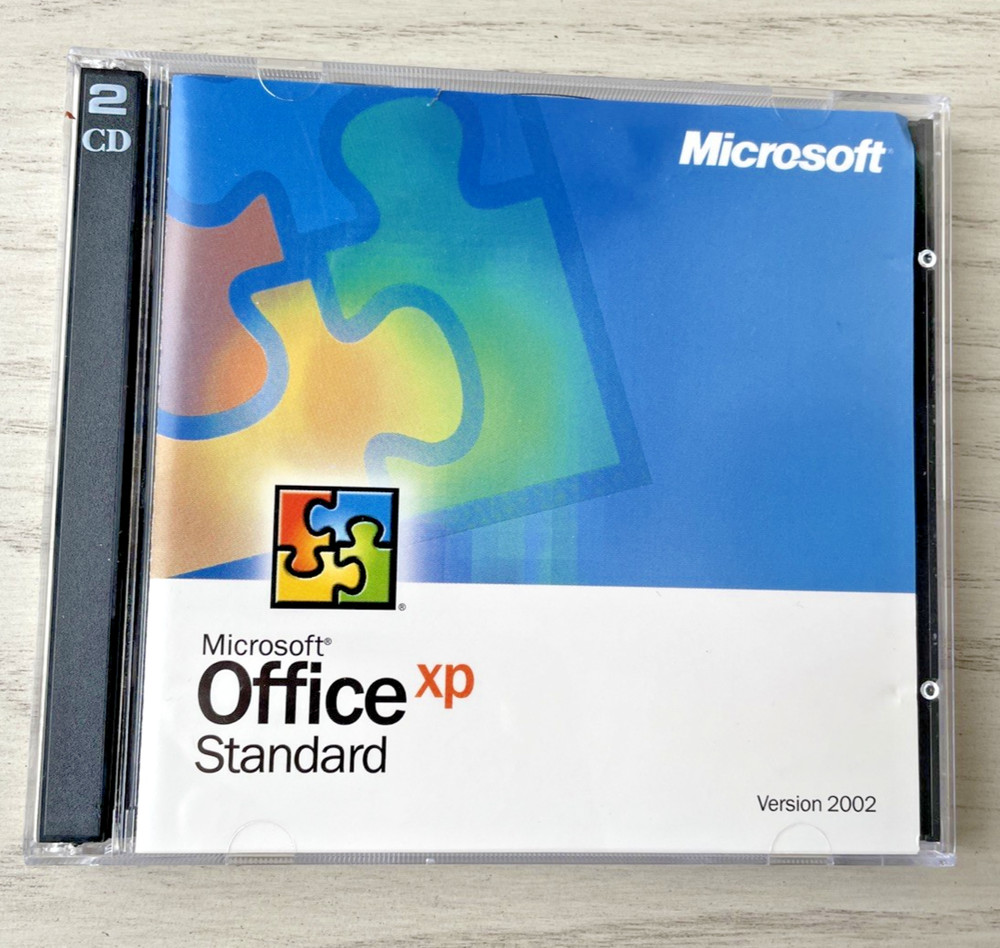 Standard Microsoft Office XP Version 2002 Software Set w/Product Key  & 3-CDs