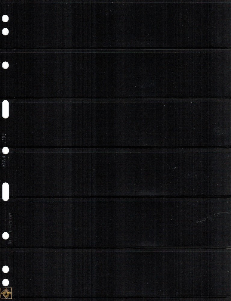 5 VARIO 6S PLUS Pocket Double Sided Pages for Stamp and Other Collecting, Black