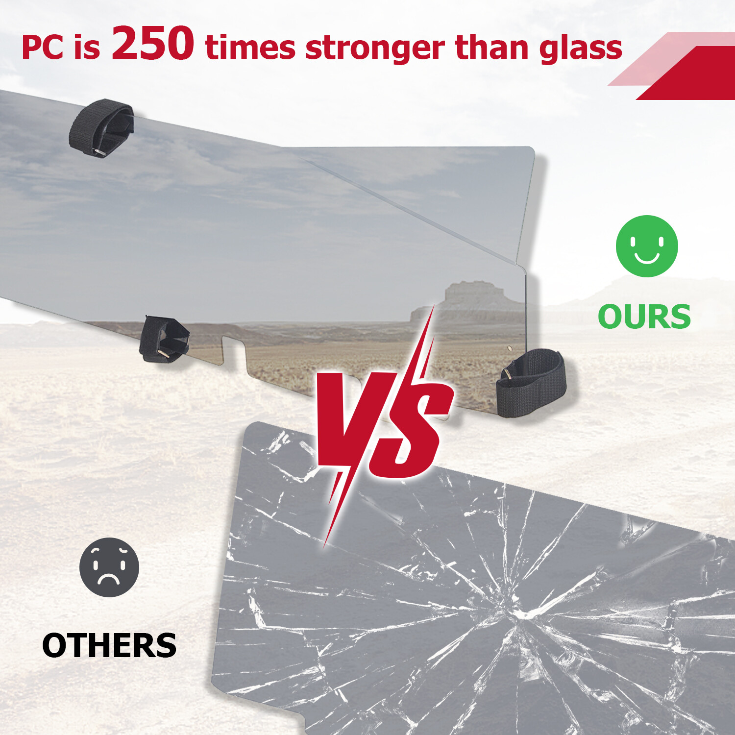 For Can Am Maverick X3 Rear Windshield Window Panel Dark Tinted Tint