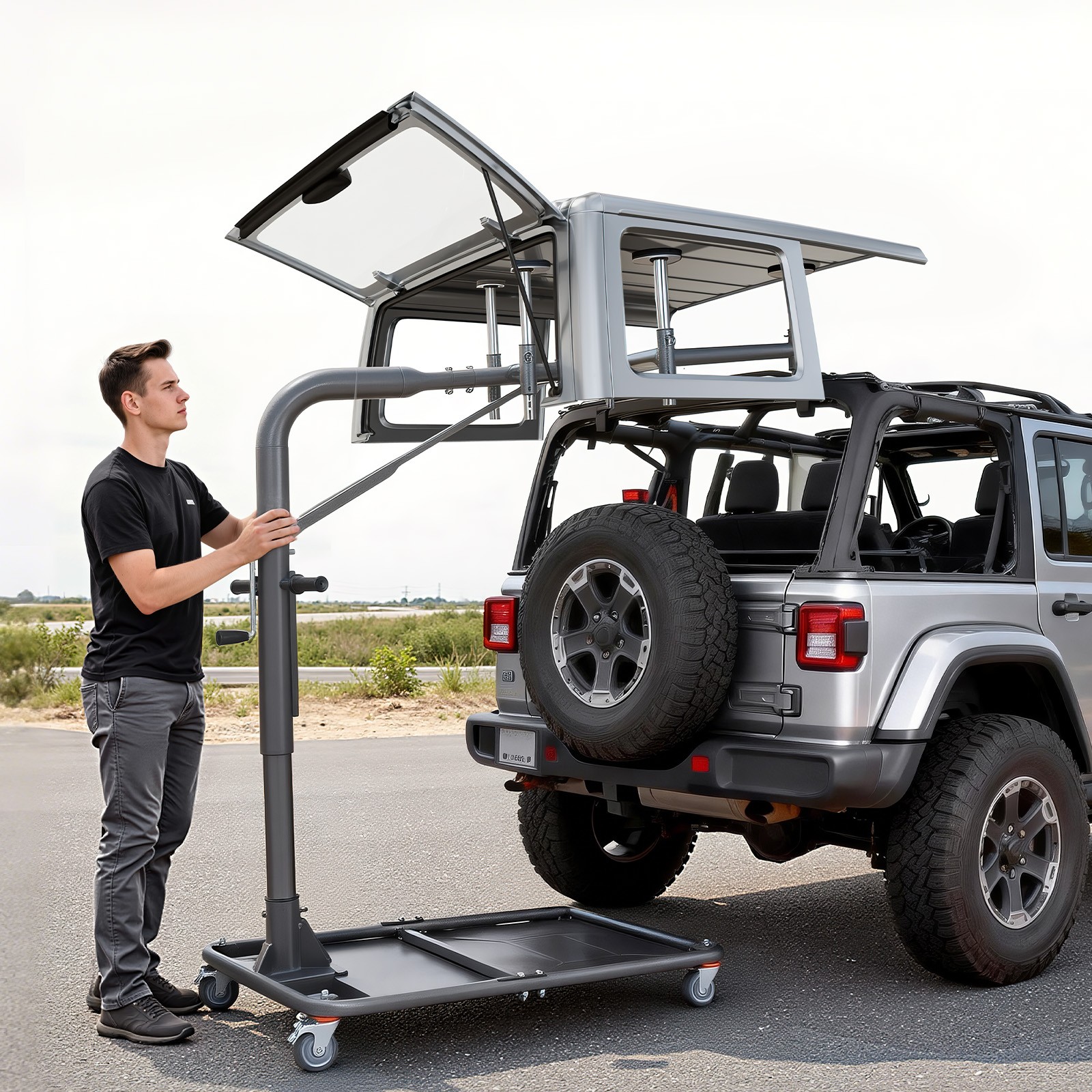 Uimoso Hardtop Removal Lift Holder for Jeep Wrangler YJ TJ JK Bronco 6th Gen+