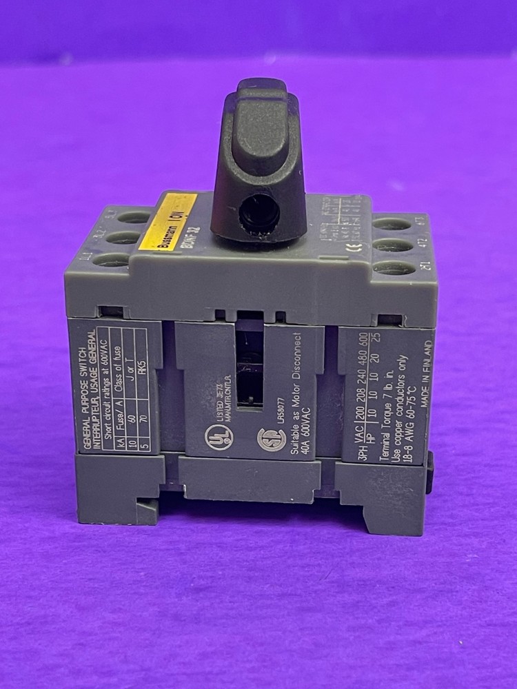 Bussmann BDNF32 General Purpose Switch 40A 3P 600VAC