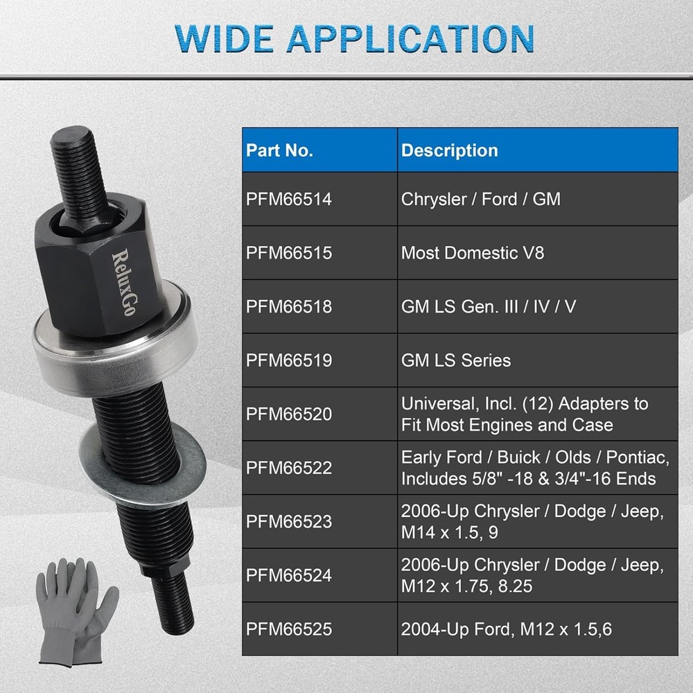 Harmonic Balancer Installer Bolt for 66515, Damper Vibration Install Tool Compat