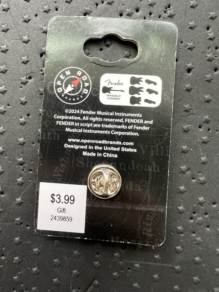 Fender Enamel Pin Fender Guitar MUSIC PICK Pinback