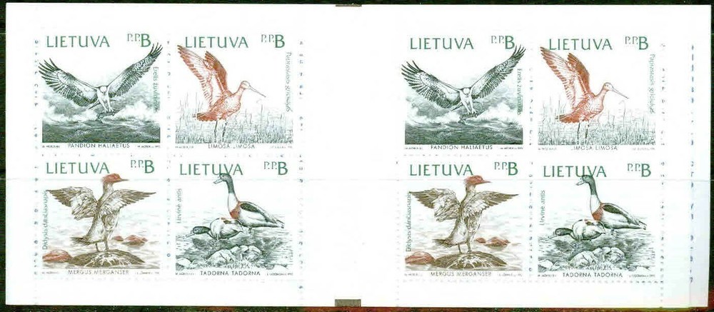 LITHUANIA– 1992 – BIRDS – VF**