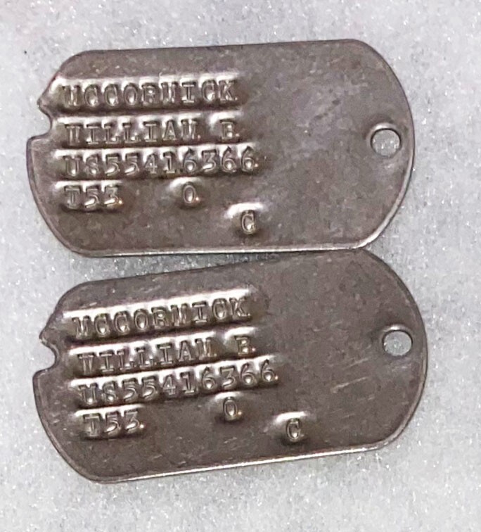Post-WWII William McCormick T-53 Dog Tag Set