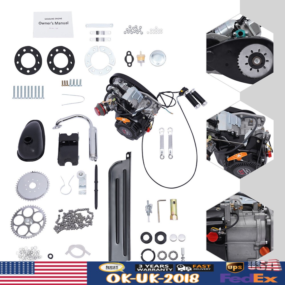 100cc 4 stroke Bicycle Engine Kit Set Gas Motorized Motor Bike Modified Engine