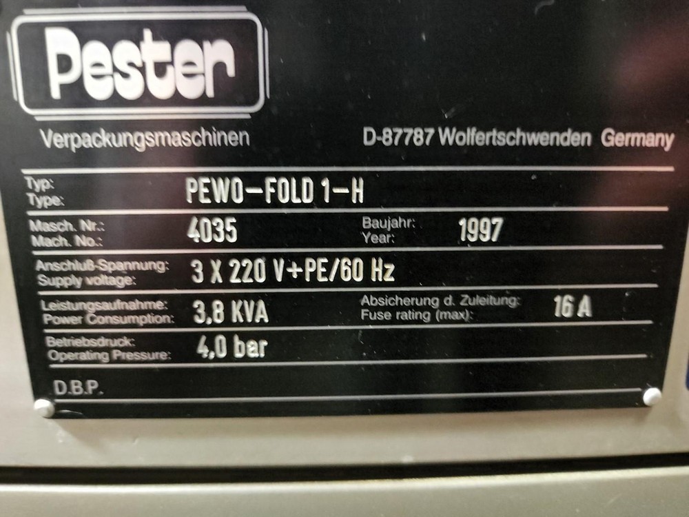 Pester Bundler Over Wrapping Machine, Model PEWO-Fold 1