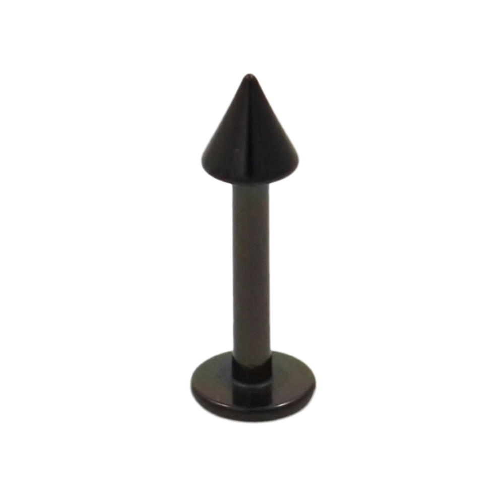 Black Anodized Titanium 16ga Labret Monroe Cartilage Stud with Spike End