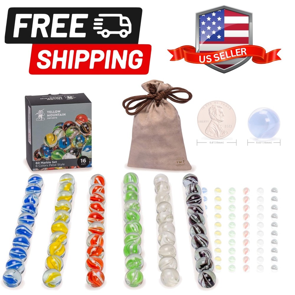 Versatile 60-Piece Marbles Set in Petal Designs - Perfect for Chinese Checkers