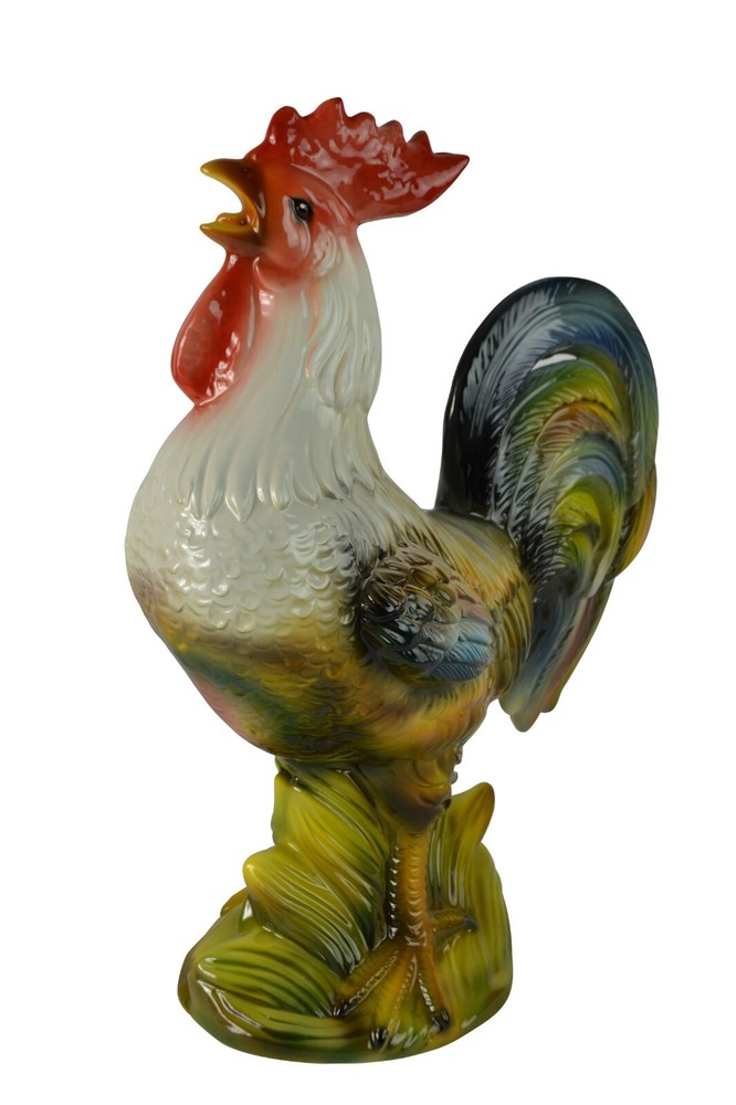 17" Inch Cermic Rooster Statue