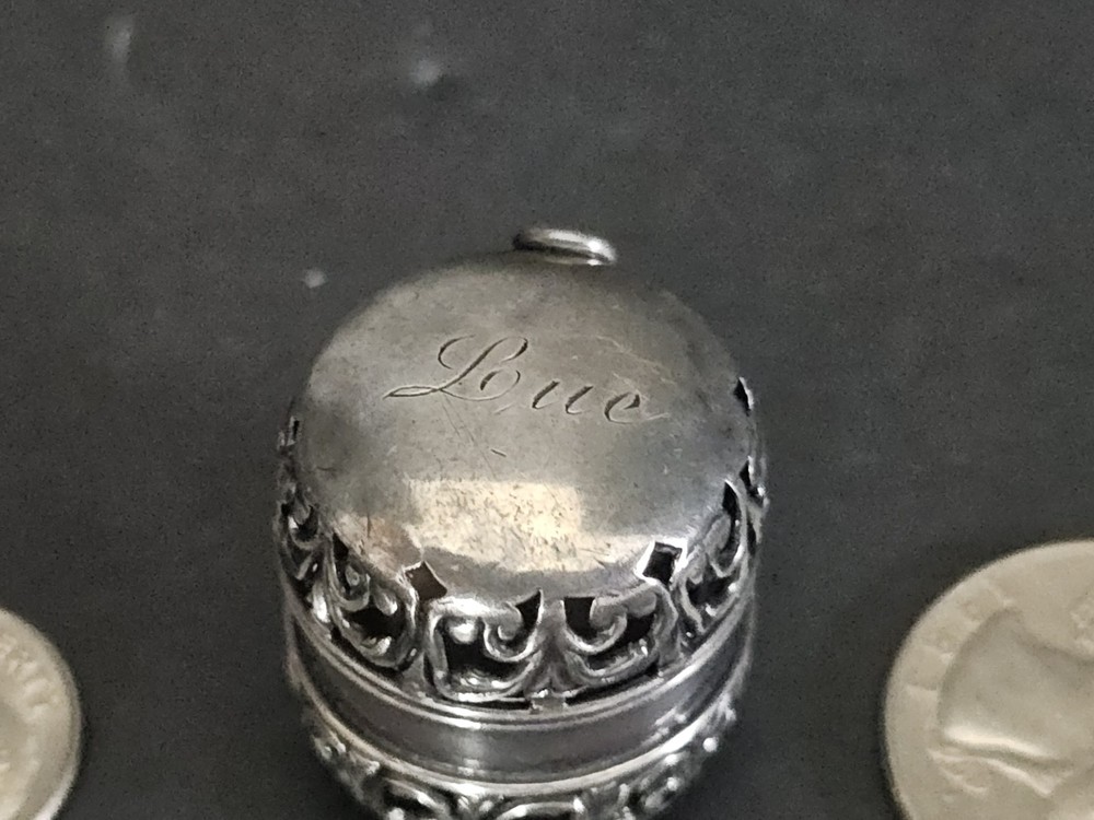 Antique Sterling Silver Bobbin Holder. Thread 925 Late Victorian