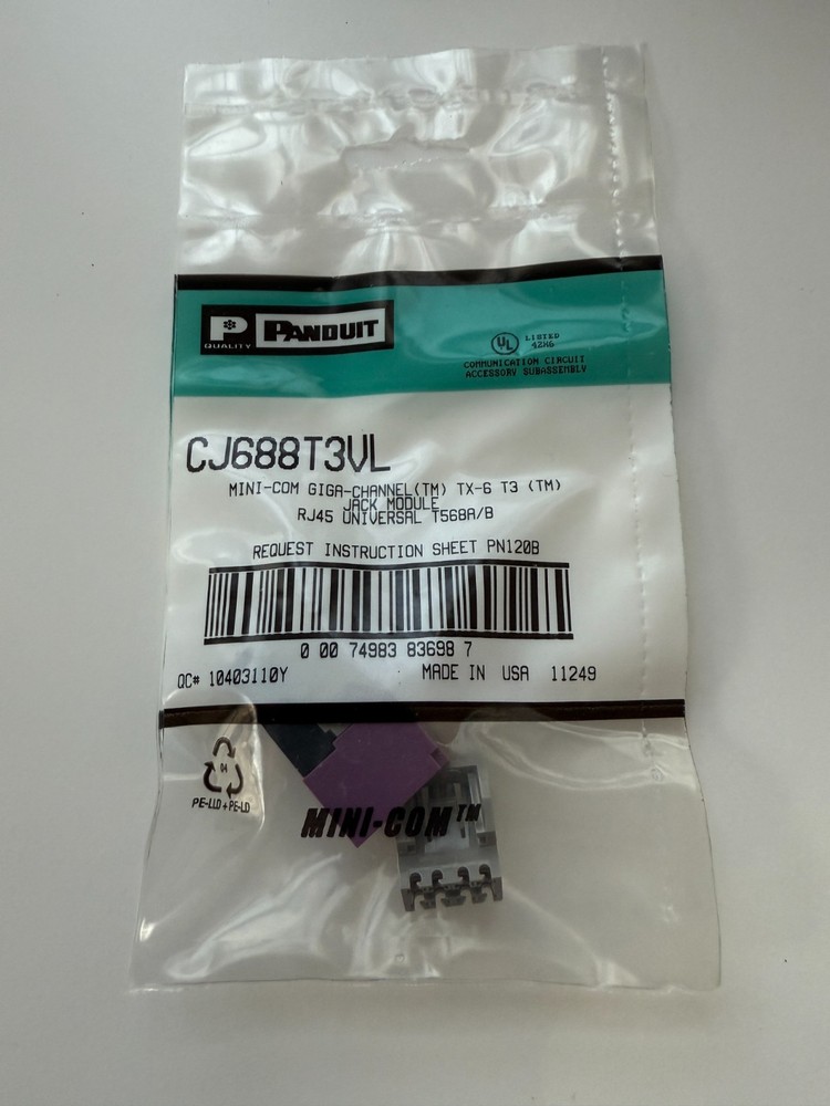 Panduit Inserts Cat 3 Cat 5e Cat 6 Coax Faceplates Bundle