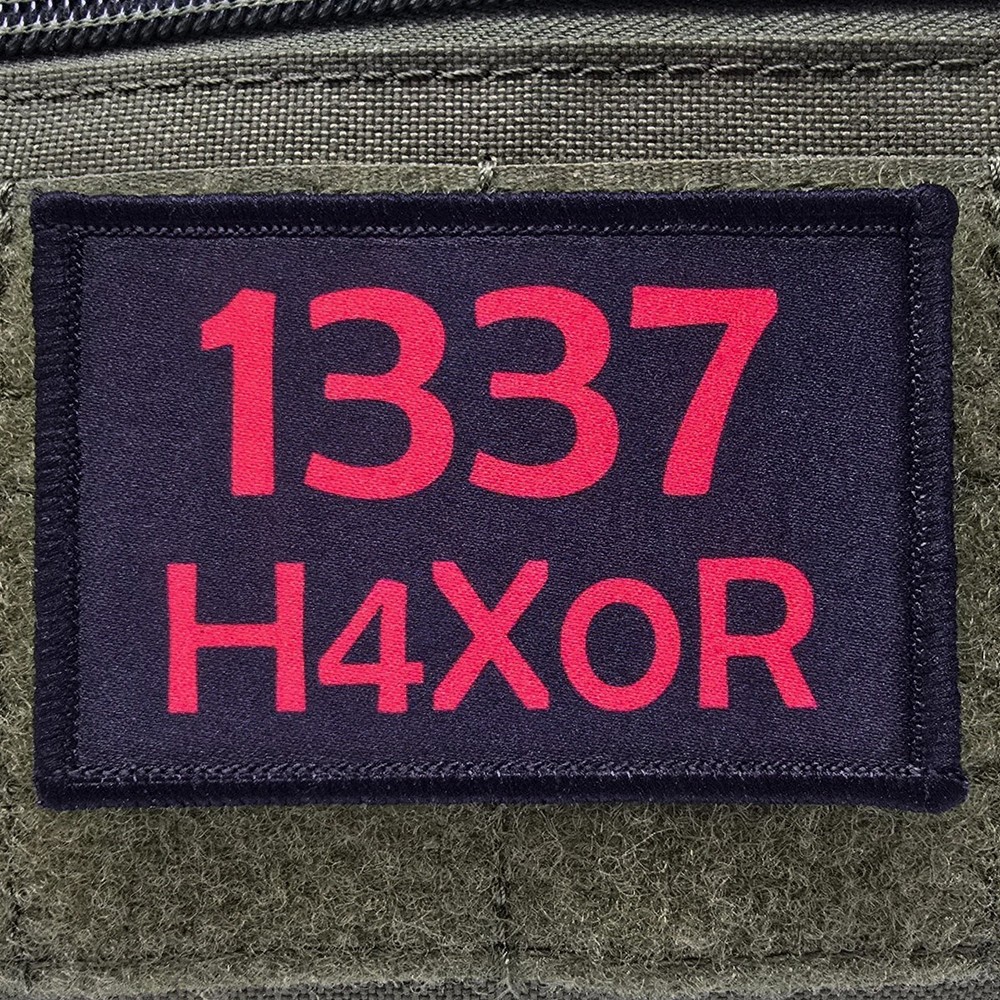 1337 Hacker Linux Patch Moral Tactical Military Army USA Flag Hook & Loop 3x2