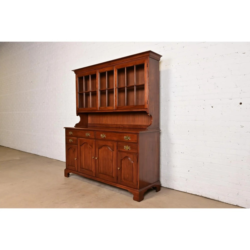 Henkel Harris American Colonial Solid Cherry Wood Breakfront or Sideboard Buffet