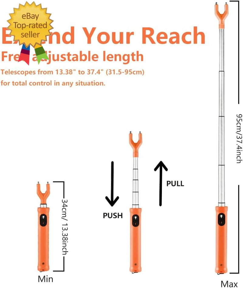 Rechargeable Cattle Prod with LED Light – 38 Inch Waterproof Prod