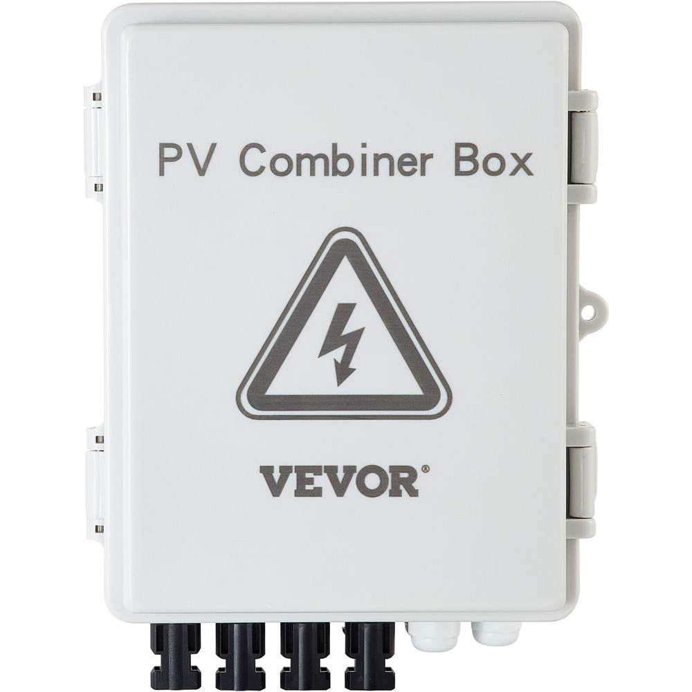 VEVOR Solar Combiner Box PV Combiner 15A 4 String Plastic for Solar Panel Kit